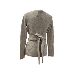 NWT Ann Taylor gray tie back bow crewneck sweater S